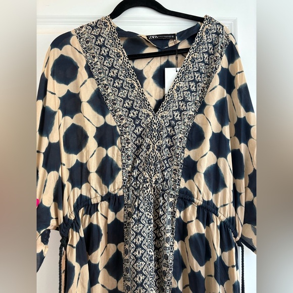 Zara Printed Caftan Maxi Dress – Sequin Detail – XS-S – NWT - Picture 13 of 15